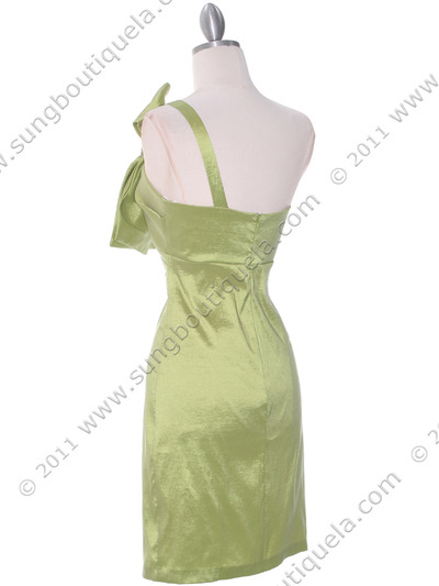 5510S Green Taffeta Cocktail Dress - Green, Back View Medium