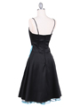 6020 Black Turquoise Cocktail Dress - Black Turquoise, Back View Thumbnail