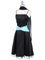 6020 Black Turquoise Cocktail Dress - Black Turquoise, Alt View Thumbnail