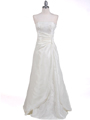 60638 Ivory Taffeta Beaded Evening Gown - Ivory, Front View Thumbnail