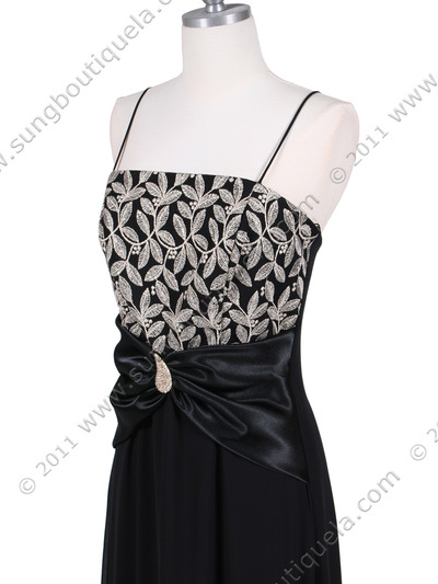 6250 Black/Gold Evening Dress with Lace Bolero Jacket - Black Gold, Alt View Medium