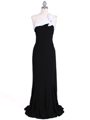 6263 Black White One Shoulder Evening Dress - Black White, Front View Thumbnail