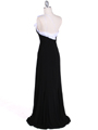 6263 Black White One Shoulder Evening Dress - Black White, Back View Thumbnail