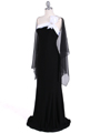 6263 Black White One Shoulder Evening Dress - Black White, Alt View Thumbnail
