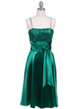 6269 Green Giltter Tea Length Dress - Green, Front View Thumbnail