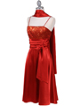 6269 Orange Giltter Tea Length Dress - Orange, Alt View Thumbnail