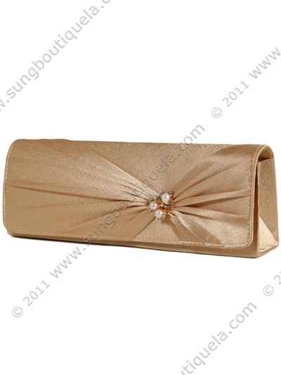 JX7004 Gold Satin Evening Bag - Gold, Alt View Medium