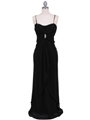7107 Black Chiffon Evening Dress