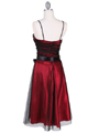 7109 Black/Red Glitter Tea Length Dress - Black Red, Back View Thumbnail
