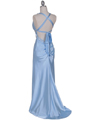 7120 Baby Blue Satin Evening Dress - Baby Blue, Back View Thumbnail