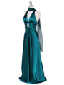 7122 Green Satin Halter Evening Gown - Green, Alt View Thumbnail