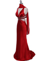 7153 Red Satin Evening Dress - Red, Alt View Thumbnail