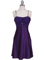 7167 Purple Chiffon Top Cocktail Dress - Purple, Front View Thumbnail