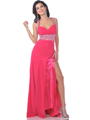 7547 Fuschia Jeweled Straps Sweetheart Prom Dress - Fuschia, Front View Thumbnail
