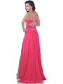 7547 Fuschia Jeweled Straps Sweetheart Prom Dress - Fuschia, Back View Thumbnail