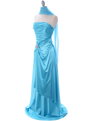 7700 Aqua Charmeuse Evening Dress - Aqua, Alt View Thumbnail