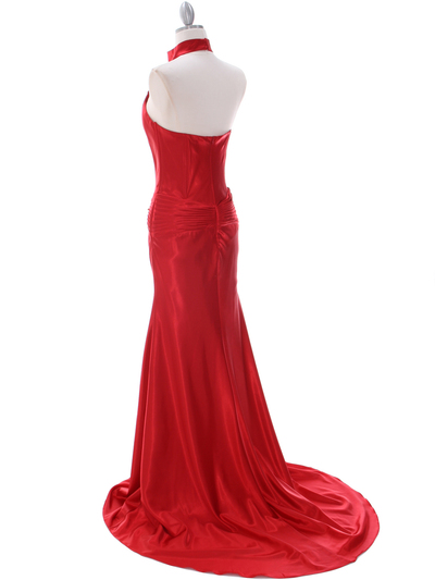7701 Red Evening Dress - Red, Back View Medium