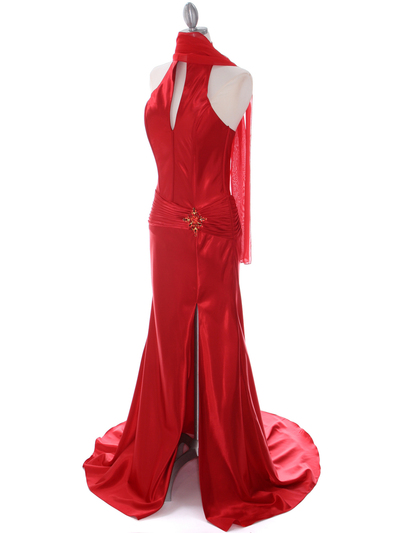 7701 Red Evening Dress - Red, Alt View Medium