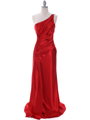 7702 Red Evening Dress with Rhinestone Straps