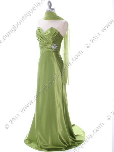 7704 Green Evening Dress - Green, Alt View Medium