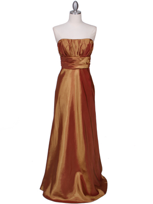 7811 Gold Tafetta Evening Dress, Gold