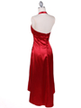 801 Red Satin Halter Cocktail Dress - Red, Back View Thumbnail