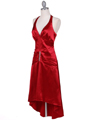 801 Red Satin Halter Cocktail Dress - Red, Alt View Thumbnail