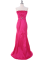 8075 Fuschia Taffeta Prom Evening Dress - Fuschia, Front View Thumbnail