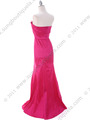 8075 Fuschia Taffeta Prom Evening Dress - Fuschia, Back View Thumbnail