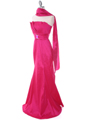 8075 Fuschia Taffeta Prom Evening Dress - Fuschia, Alt View Thumbnail