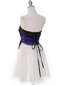 8104 Black/Purple Homecoming Dress with Bow - Black Purple, Back View Thumbnail