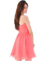 8336 Strapless Sweetheart Cocktail Dress - Coral, Back View Thumbnail