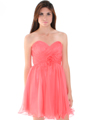 8336 Strapless Sweetheart Cocktail Dress - Coral, Alt View Thumbnail