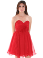 8336 Strapless Sweetheart Cocktail Dress - Red, Alt View Thumbnail