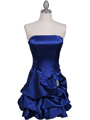 8484 Royal Blue Bubble Cocktail Dress with Rhinestone Pin - Royal Blue, Front View Thumbnail