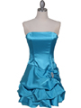 8484 Turquoise Bubble Cocktail Dress with Rhinestone Pin - Turquoise, Front View Thumbnail