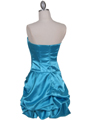 8484 Turquoise Bubble Cocktail Dress with Rhinestone Pin - Turquoise, Back View Thumbnail