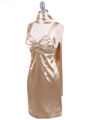 8503 Gold Satin Cocktail Dress - Gold, Alt View Thumbnail