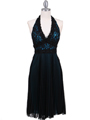 8508 Black Turquoise Lace Cocktail Dress - Black Turquoise, Front View Thumbnail