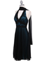 8508 Black Turquoise Lace Cocktail Dress - Black Turquoise, Alt View Thumbnail
