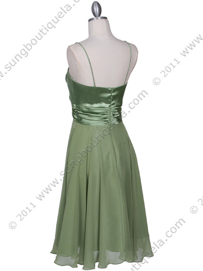 8610 Green Cocktail Dress - Green, Back View Medium