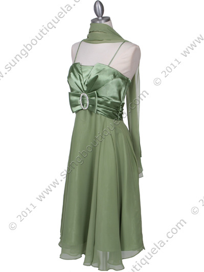 8610 Green Cocktail Dress - Green, Alt View Medium