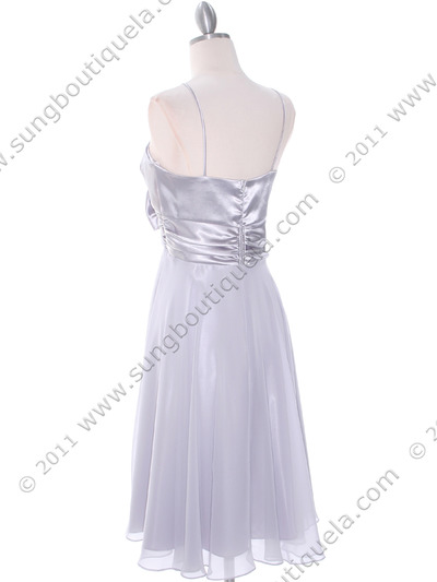 8610 Silver Cocktail Dress - Silver, Back View Medium