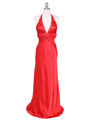 9002 Red Halter Evening Gown - Red, Front View Thumbnail