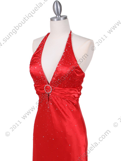 9002 Red Halter Evening Gown - Red, Alt View Medium