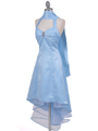 9051 Baby Blue Halter Hi-Low Satin Evening Dress - Baby Blue, Alt View Thumbnail