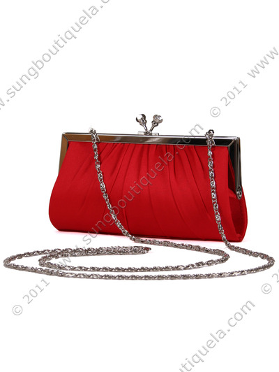 FN90681 Red Satin Clutch with Rhinestone Clasp - Red, Alt View Medium