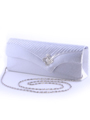 91001 Silver Evening Bag with Rhinestone Decor - Silver, Alt View Thumbnail