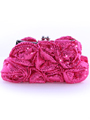 92000 Fuschia Sequin Floral Evening Bag - Fuschia, Front View Thumbnail