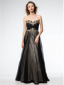 AC509 Black and Gold Prom Gown - Black Gold, Front View Thumbnail